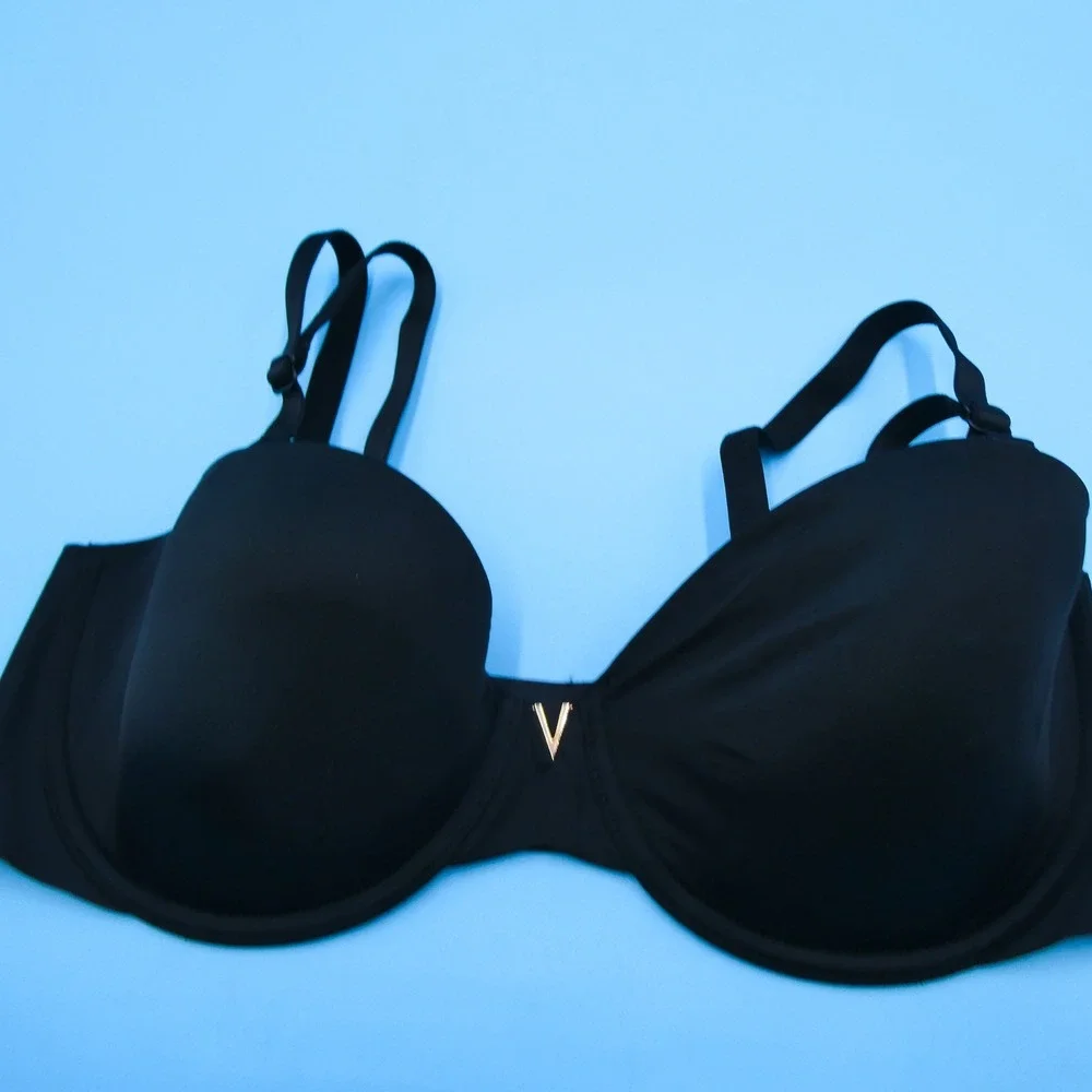 Victoria's‎ Secret Bra Womens 36C Multi-Way Black Gold V-Hardware Polyamide